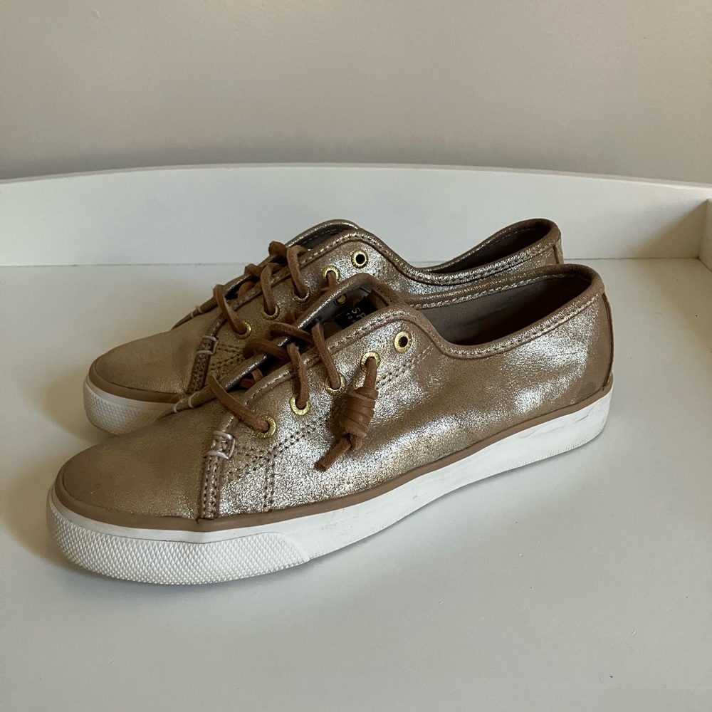 Women's Gold Sperry Sneakers